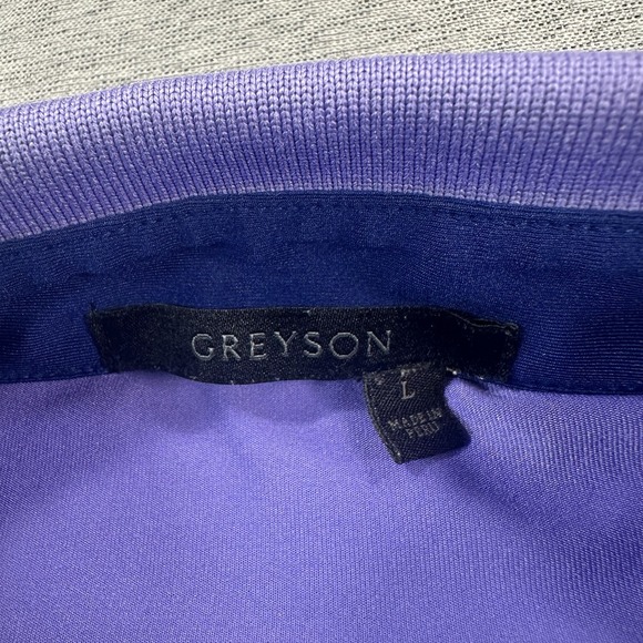 Greyson Polo Shirt Mens Large Purple Golf Lightweight Stretch TPG San Antonio - Picture 3 of 9